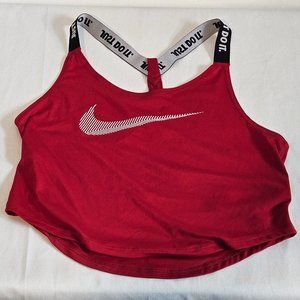 Nike Dri-Fit Womens Dry Tank Elastika - Gym Red/Black/White - Size XS
